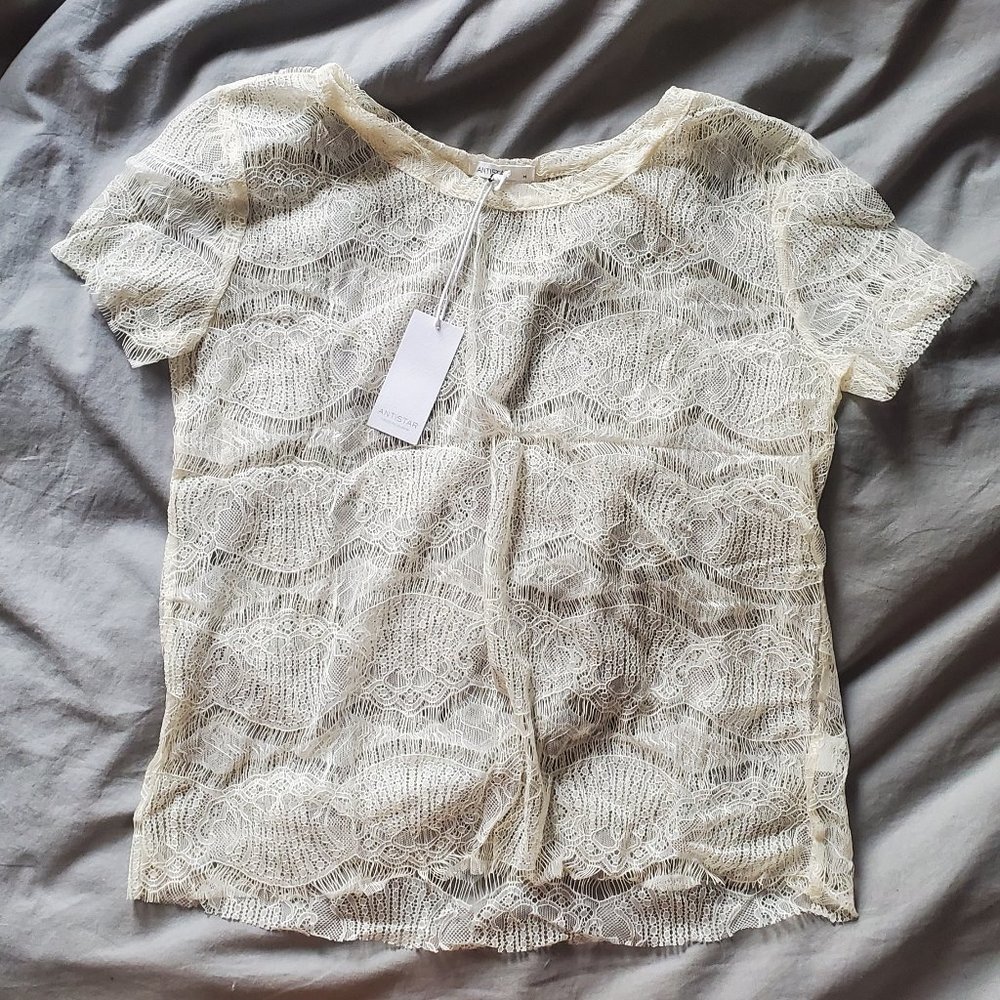 NWT Anistar Lace T Shirt